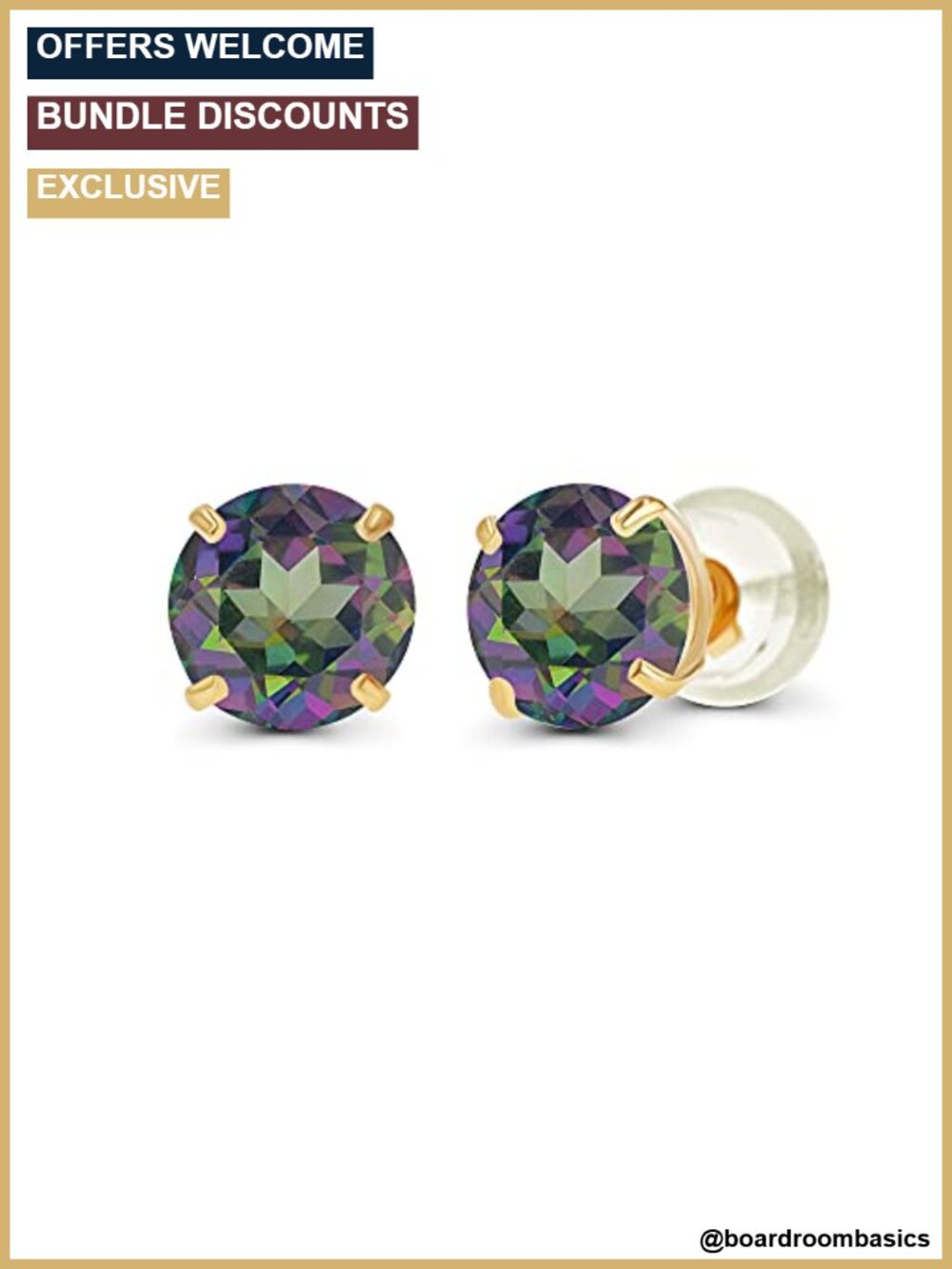 14K Solid Gold Round Gemstone Birthstone Prong Set Stud Earrings for Women